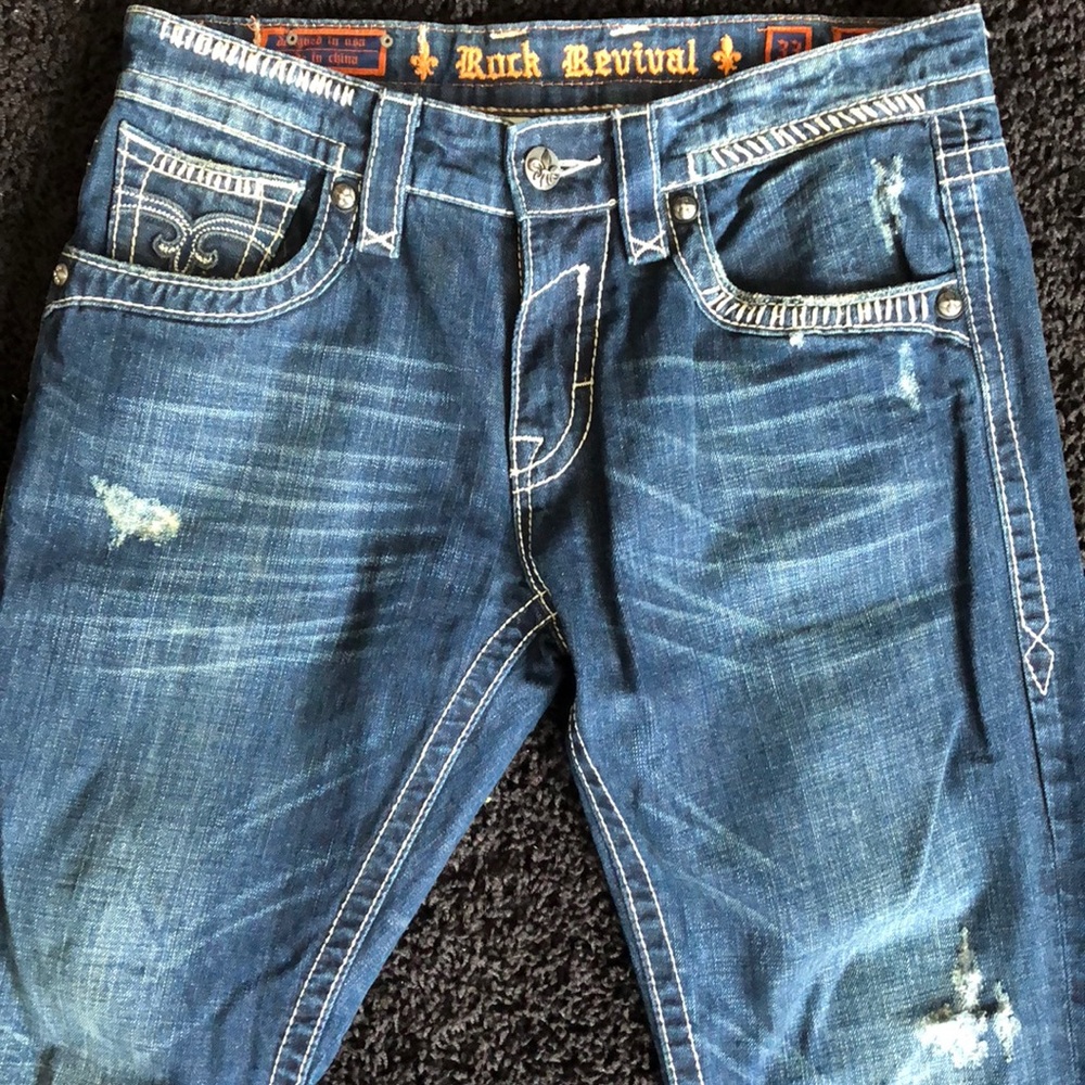Rock revival distressed jeans